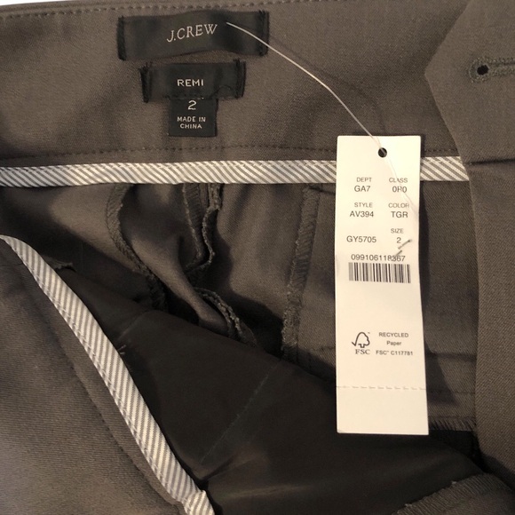 J. Crew Women's New Remi Bi-Stretch Cotton Pants Thunder Grey Slacks Size 2 NWT - Picture 8 of 15